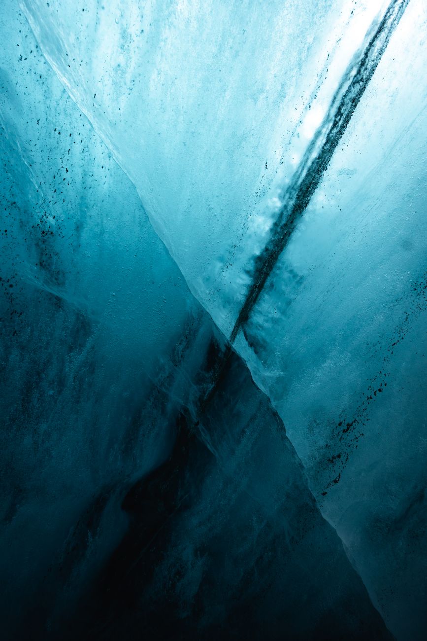 cracked ice underwater