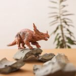close up of a dinosaur toy figurine