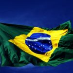 close up of a brazilian flag